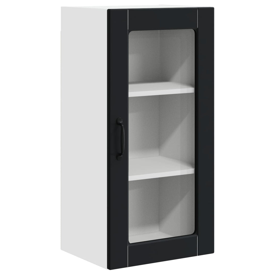 Væglågskab LUCCA 2 pcs Sort 40 x 31 x 80 cm Konstrueret træ