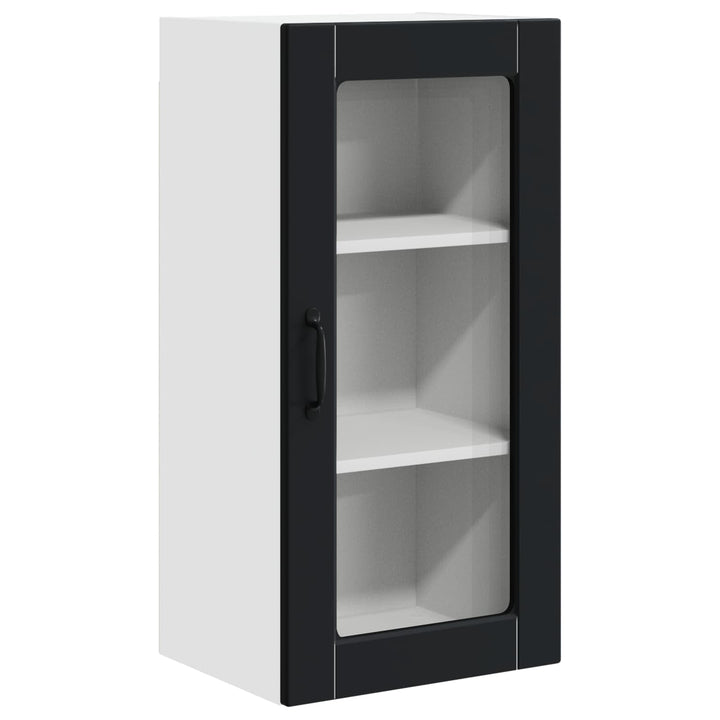 Væglågskab LUCCA 2 pcs Sort 40 x 31 x 80 cm Konstrueret træ