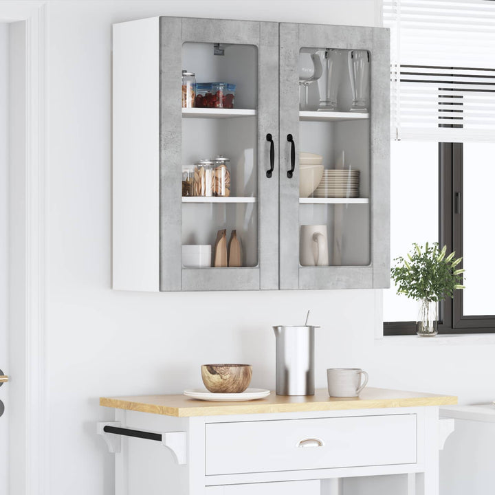 Væglågskab LUCCA 2 pcs Betongrå 40 x 31 x 80 cm Konstrueret træ