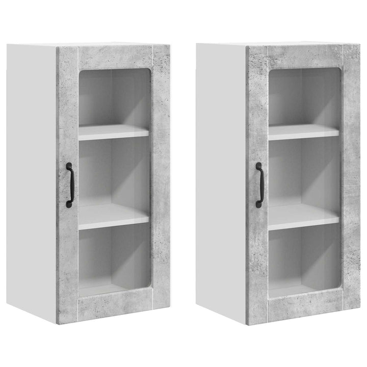 Væglågskab LUCCA 2 pcs Betongrå 40 x 31 x 80 cm Konstrueret træ