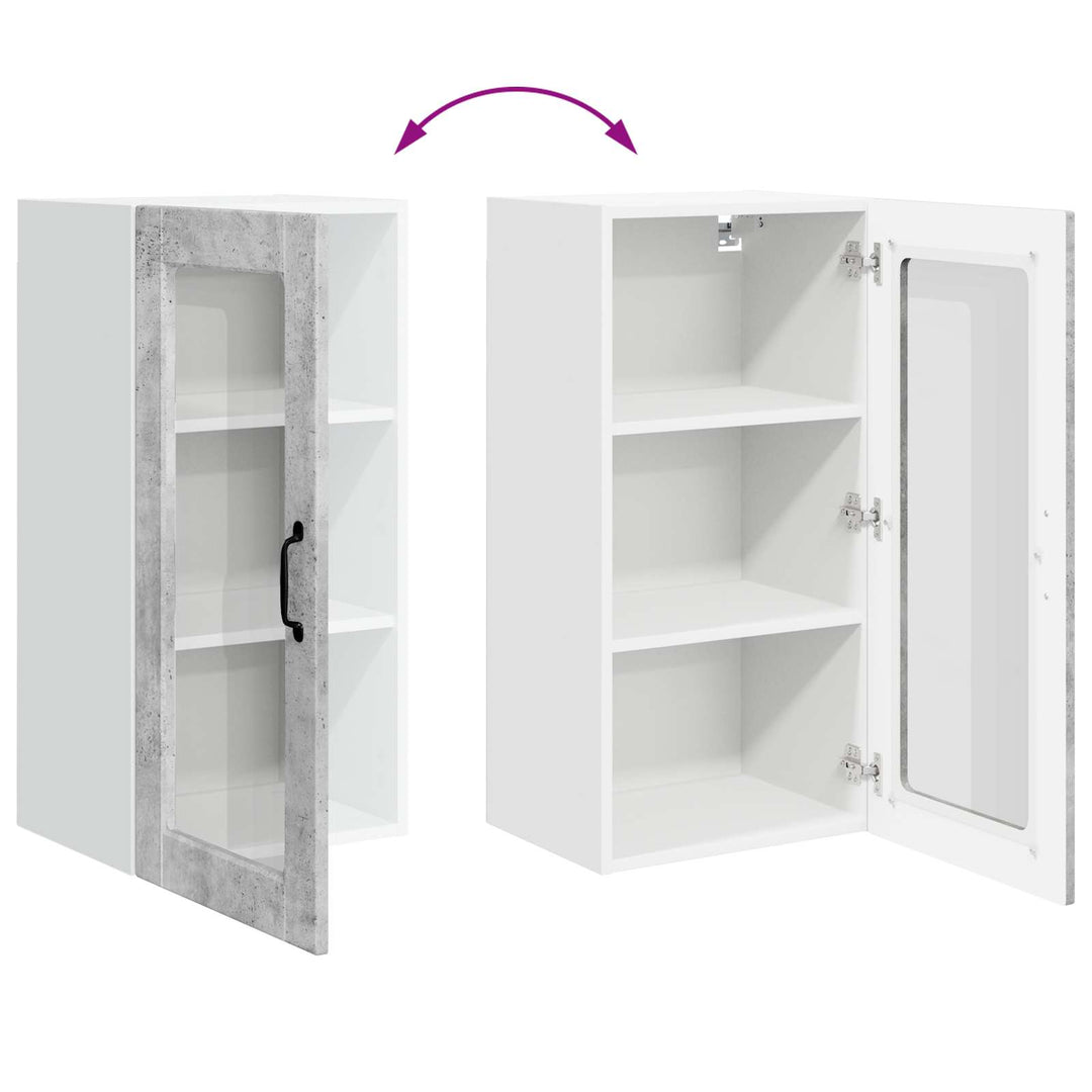 Væglågskab LUCCA 2 pcs Betongrå 40 x 31 x 80 cm Konstrueret træ