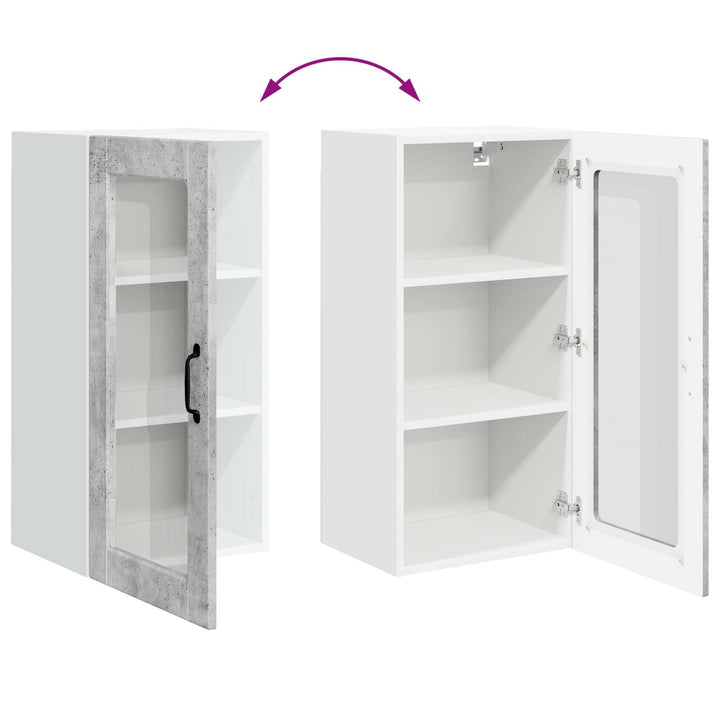 Væglågskab LUCCA 2 pcs Betongrå 40 x 31 x 80 cm Konstrueret træ