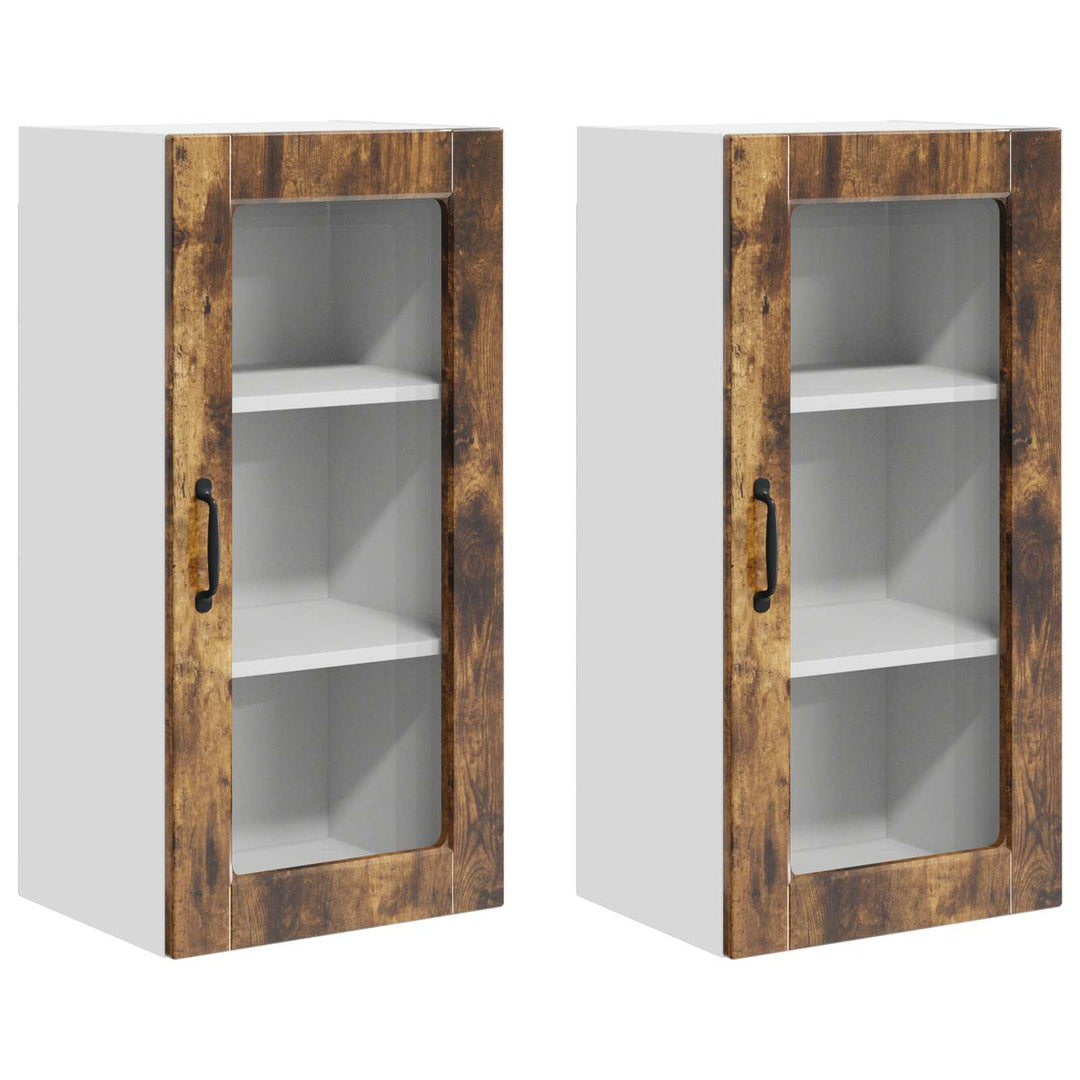 Væglågskab LUCCA 2 pcs Røget eg 40 x 31 x 80 cm Konstrueret træ
