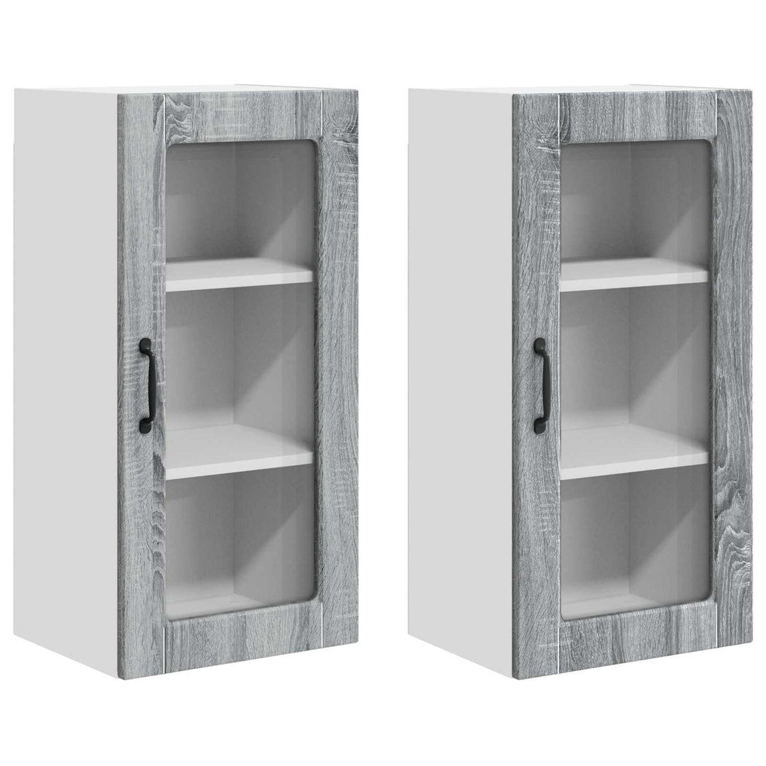 Væglågskab LUCCA 2 pcs Grå sonoma-eg 40 x 31 x 80 cm