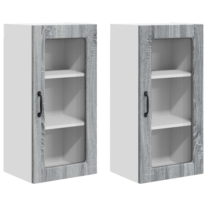 Væglågskab LUCCA 2 pcs Grå sonoma-eg 40 x 31 x 80 cm