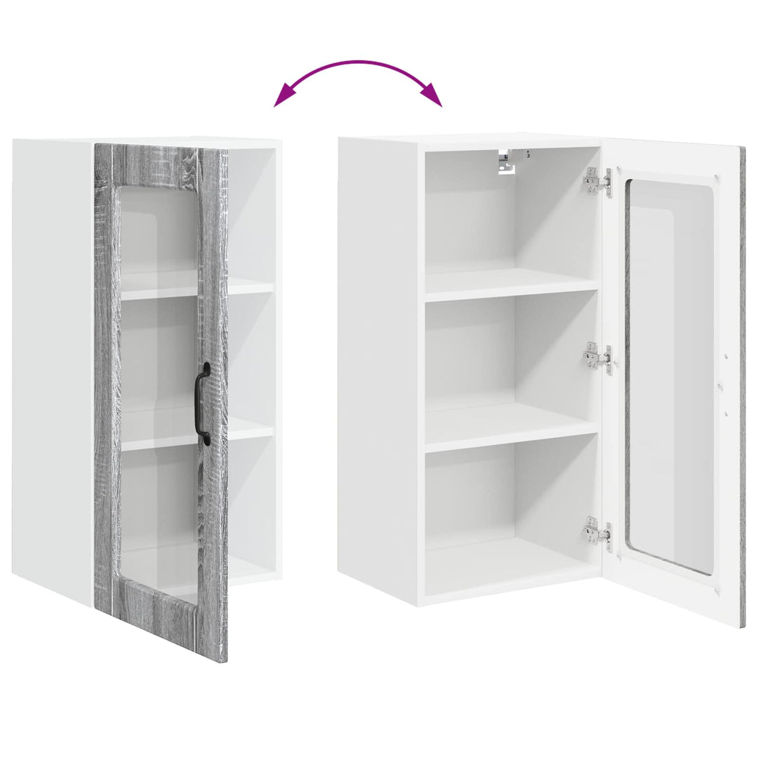 Væglågskab LUCCA 2 pcs Grå sonoma-eg 40 x 31 x 80 cm