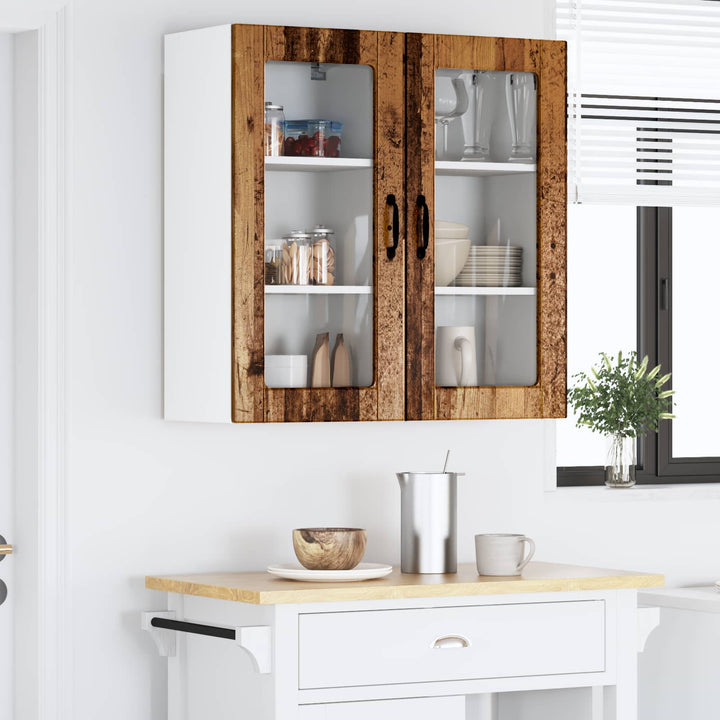 Væglågskab LUCCA 2 pcs Gammelt træ 40 x 31 x 80 cm