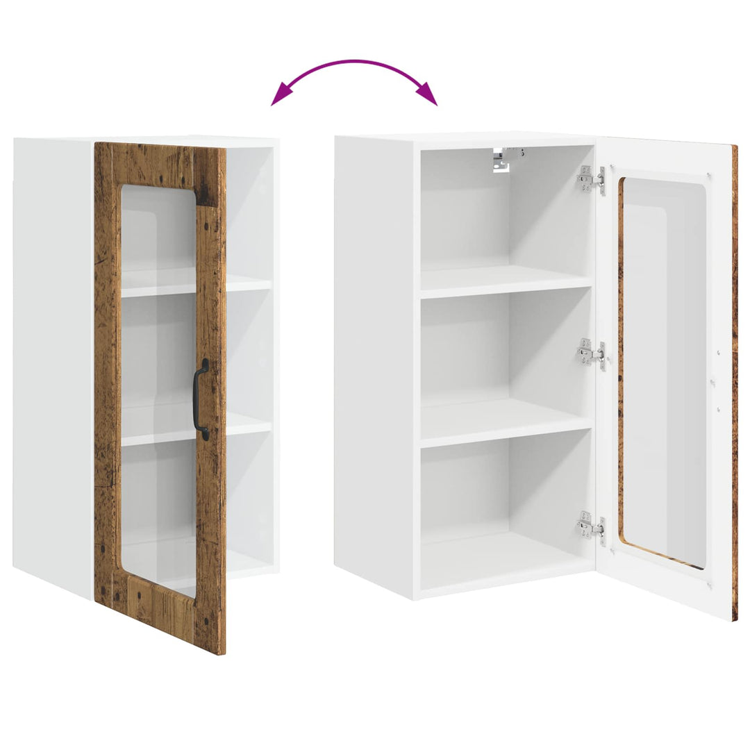 Væglågskab LUCCA 2 pcs Gammelt træ 40 x 31 x 80 cm