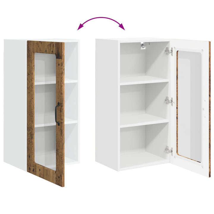 Væglågskab LUCCA 2 pcs Gammelt træ 40 x 31 x 80 cm