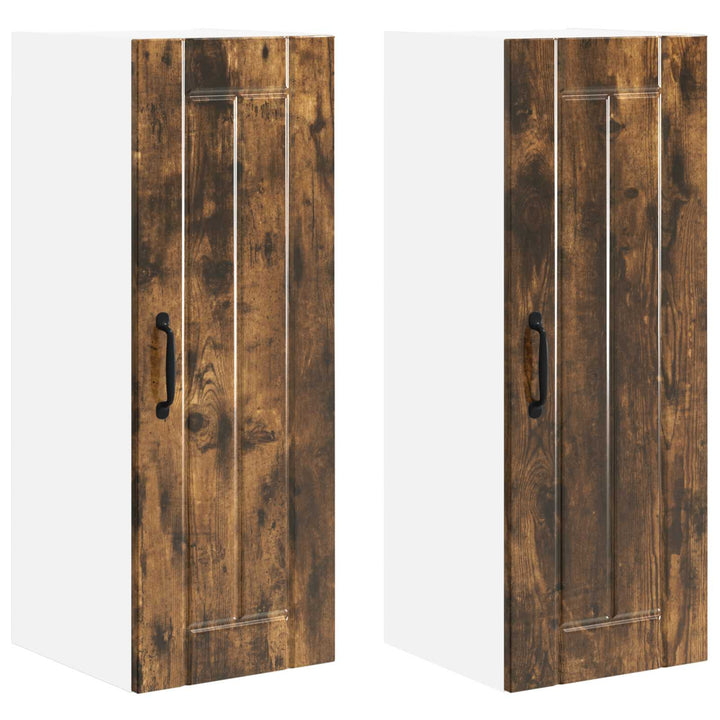 Vægskab LUCCA 2 pcs Røget eg 30 x 31 x 80 cm Konstrueret træ