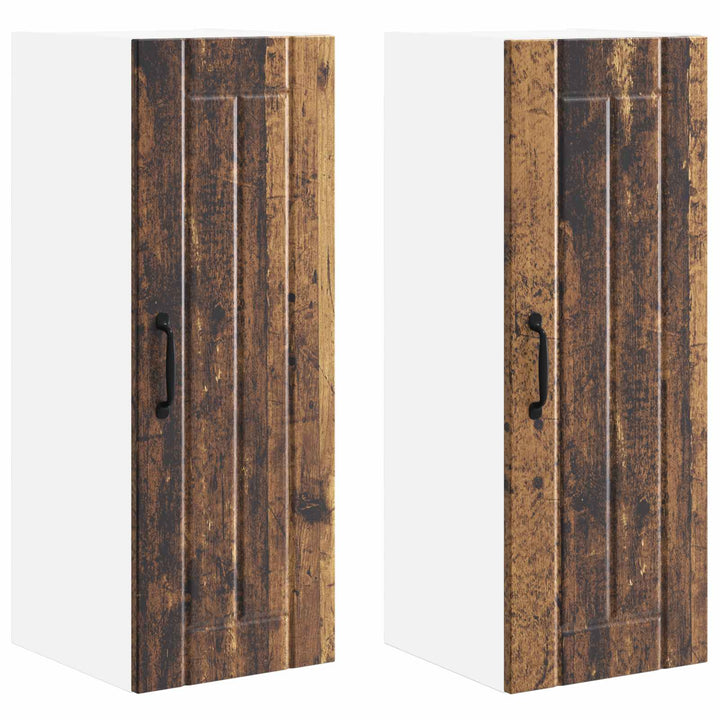 Vægskab LUCCA 2 pcs Gammelt træ 30 x 31 x 80 cm Konstrueret træ