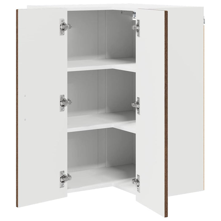 Væg hjørneskab LUCCA Brunt eg 57 x 57 x 80 cm Konstrueret træ