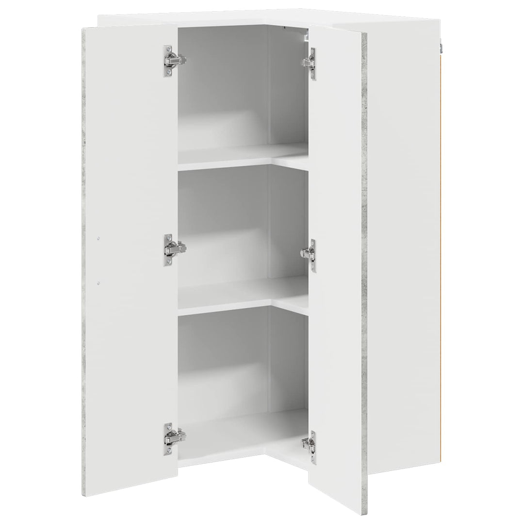 Væg hjørneskab LUCCA Betongrå 57 x 57 x 100 cm Konstrueret træ