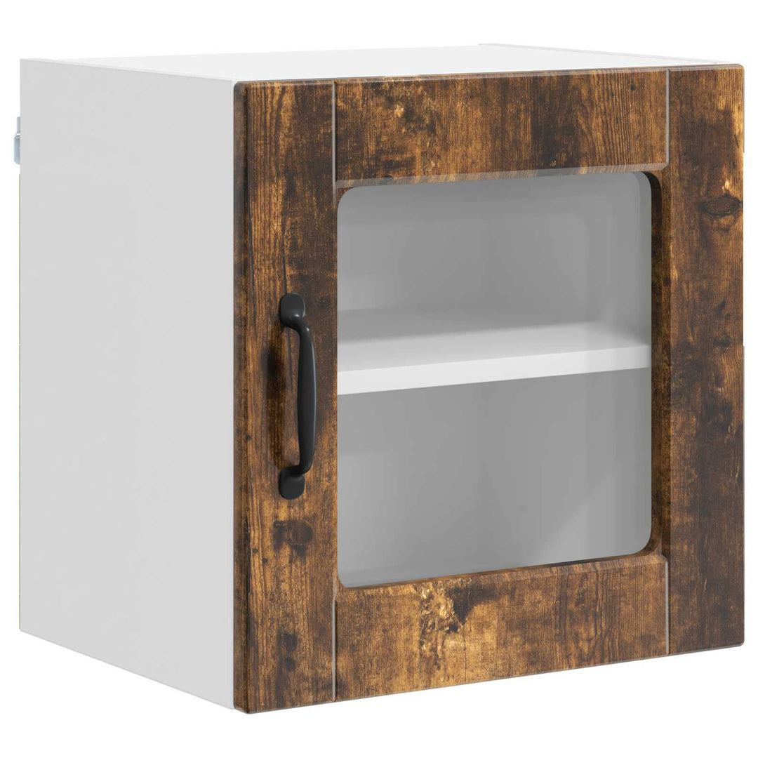 Vægglas skab PORTO 2 pcs Røget eg 40 x 31 x 40 cm