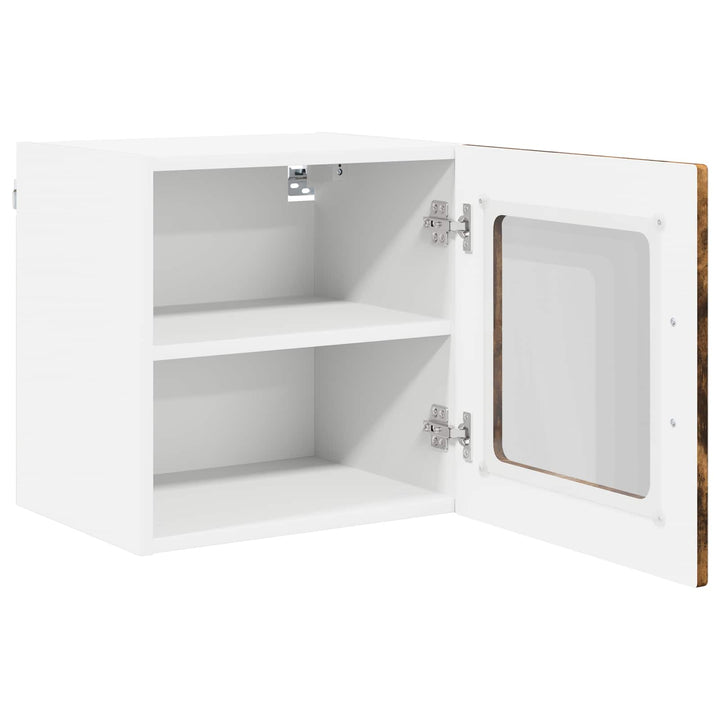 Vægglas skab PORTO 2 pcs Røget eg 40 x 31 x 40 cm