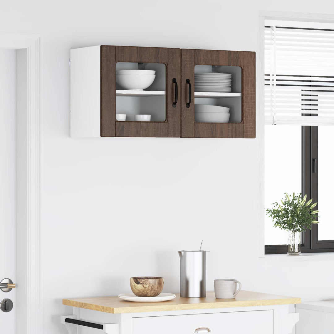 Væglågskab PORTO 2 stk. Brun eg Konstrueret træ