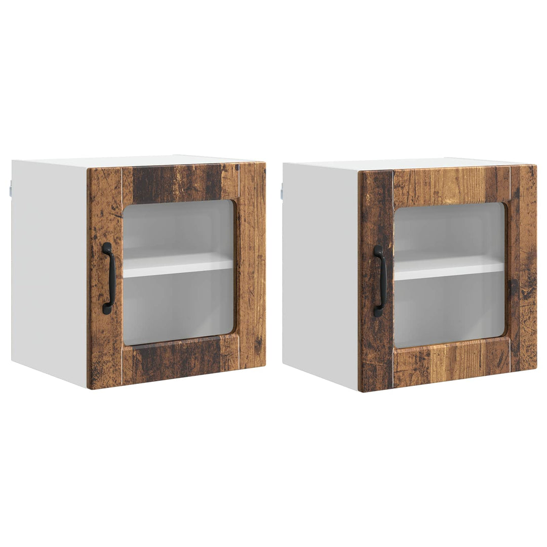 Væglågskab PORTO 2 pcs Gammelt træ 40 x 31 x 40 cm