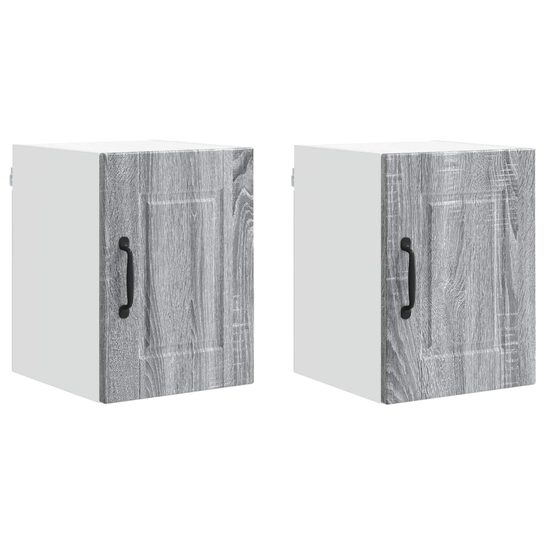 Vægskab PORTO 2 pcs Grå Sonoma 30 x 31 x 40 cm Konstrueret træ