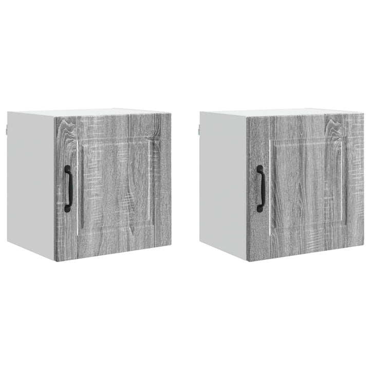 Vægskab PORTO 2 pcs Grå Sonoma 40 x 31 x 40 cm Konstrueret træ