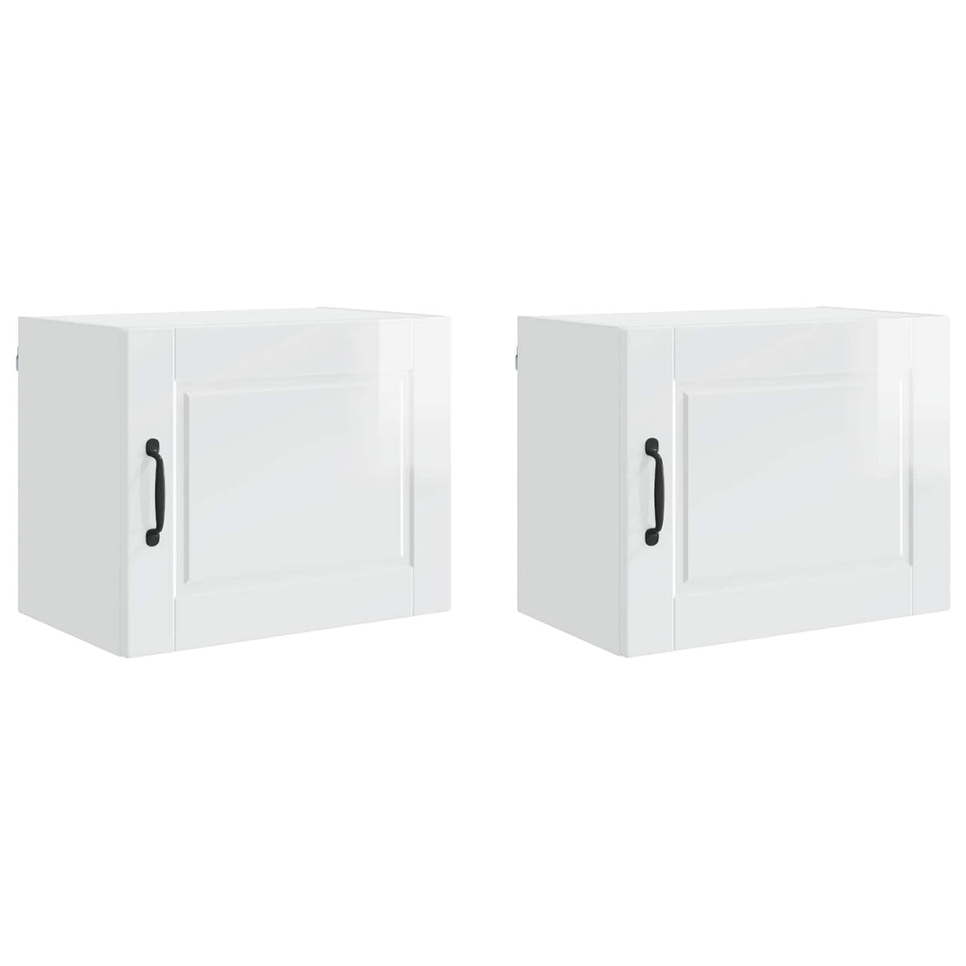 Vægskab PORTO 2 pcs Høj gloss hvid 50 x 31 x 40 cm