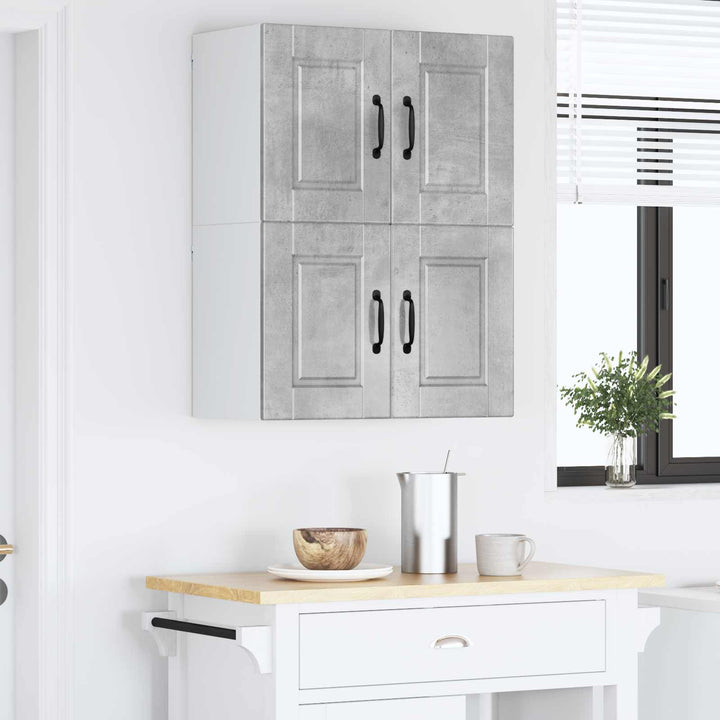 Vægskab PORTO 2 pcs Beton Grå 60 x 31 x 40 cm Konstrueret træ