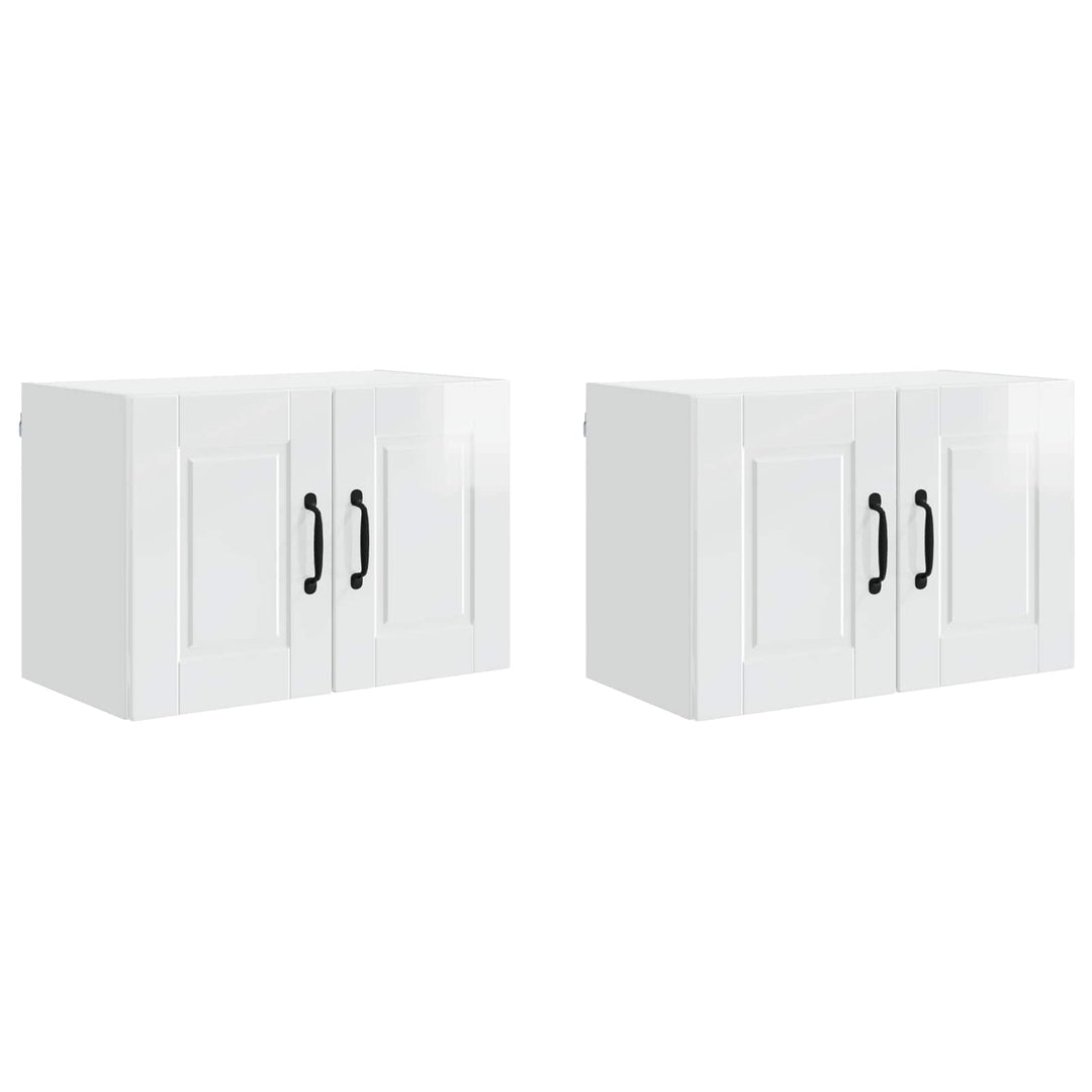 Vægskab PORTO 2 pcs Høj gloss hvid 60 x 31 x 40 cm