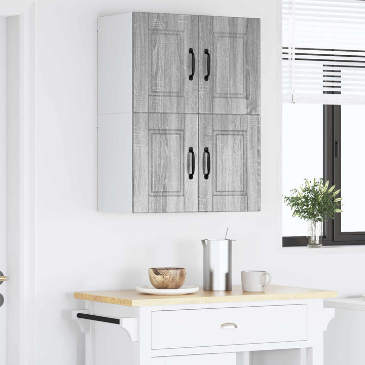 Vægskab PORTO 2 pcs Grå Sonoma 60 x 31 x 40 cm Konstrueret træ
