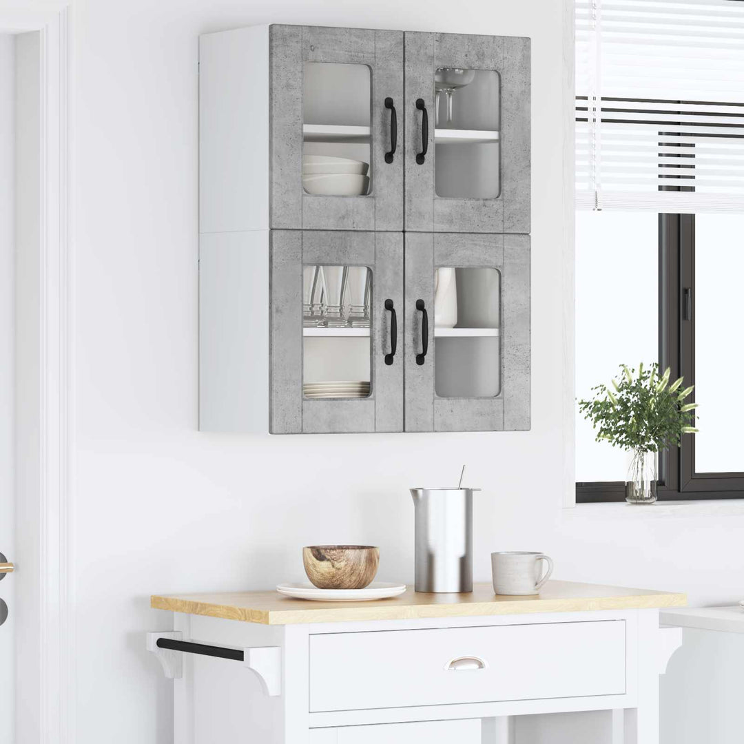 Væglågskab PORTO 2 pcs Beton Grå 60 x 31 x 40 cm