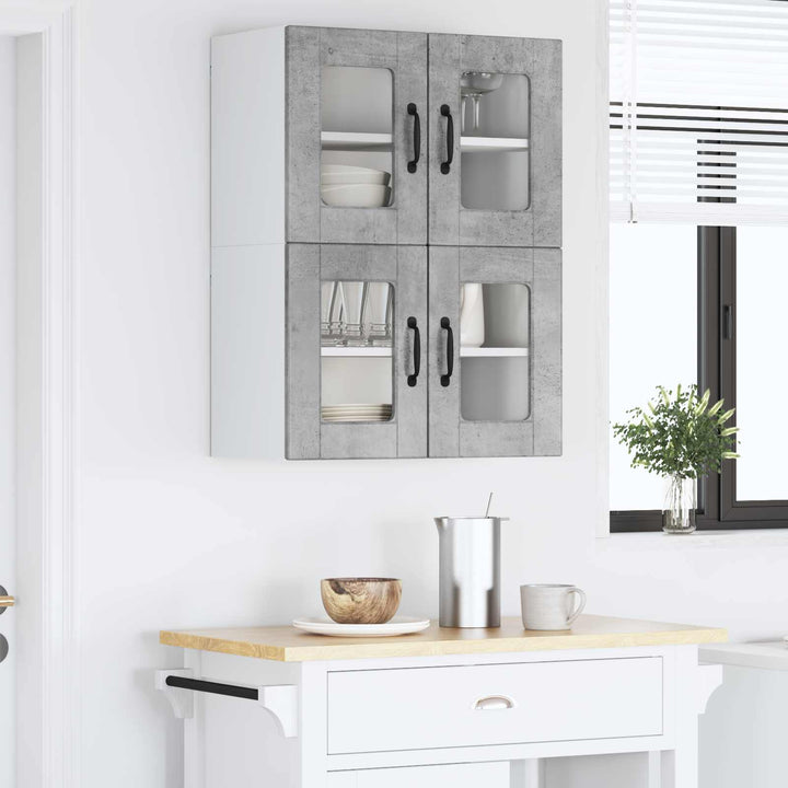 Væglågskab PORTO 2 pcs Beton Grå 60 x 31 x 40 cm