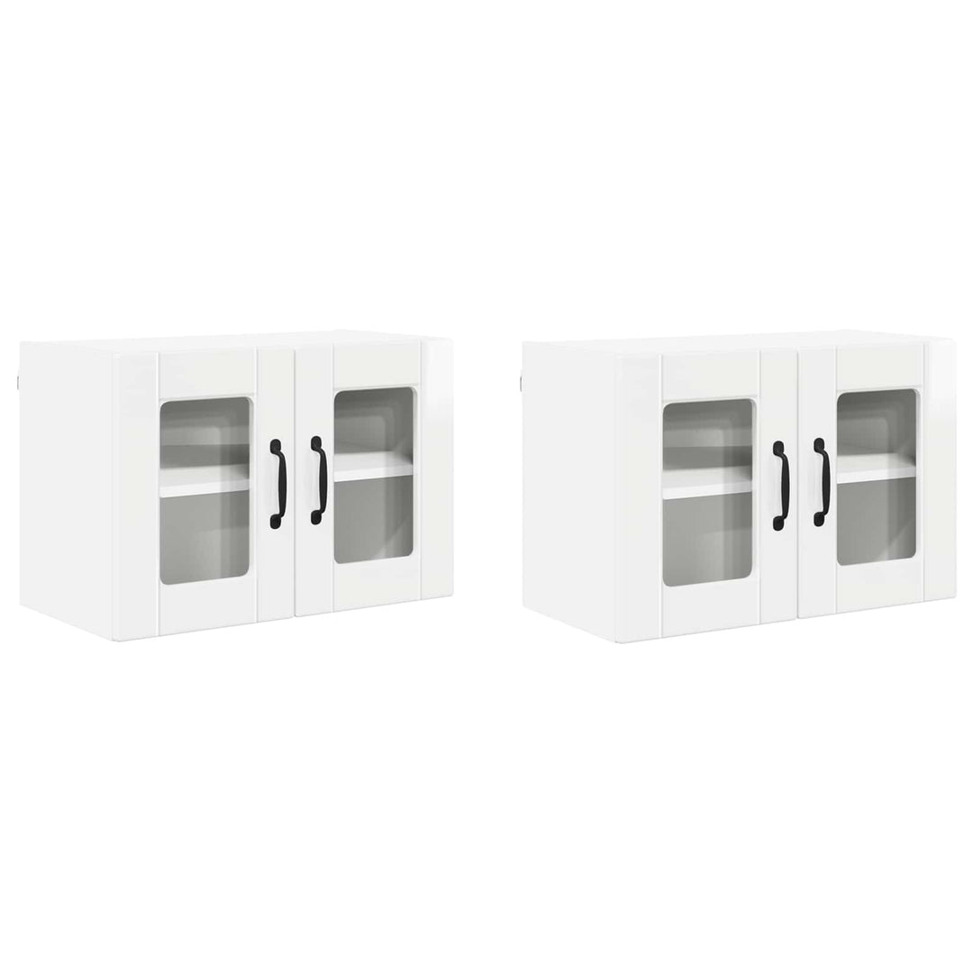 Væglågskab PORTO 2 pcs Høj gloss hvid 60 x 31 x 40 cm