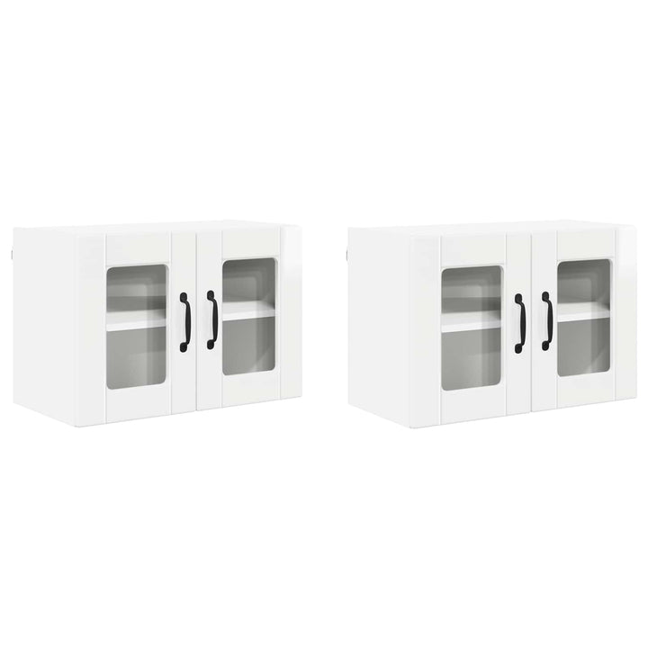 Væglågskab PORTO 2 pcs Høj gloss hvid 60 x 31 x 40 cm