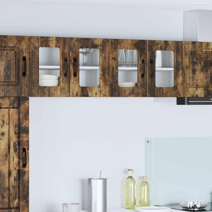 Væglågskab PORTO 2 pcs Røget eg 60 x 31 x 40 cm Konstrueret træ