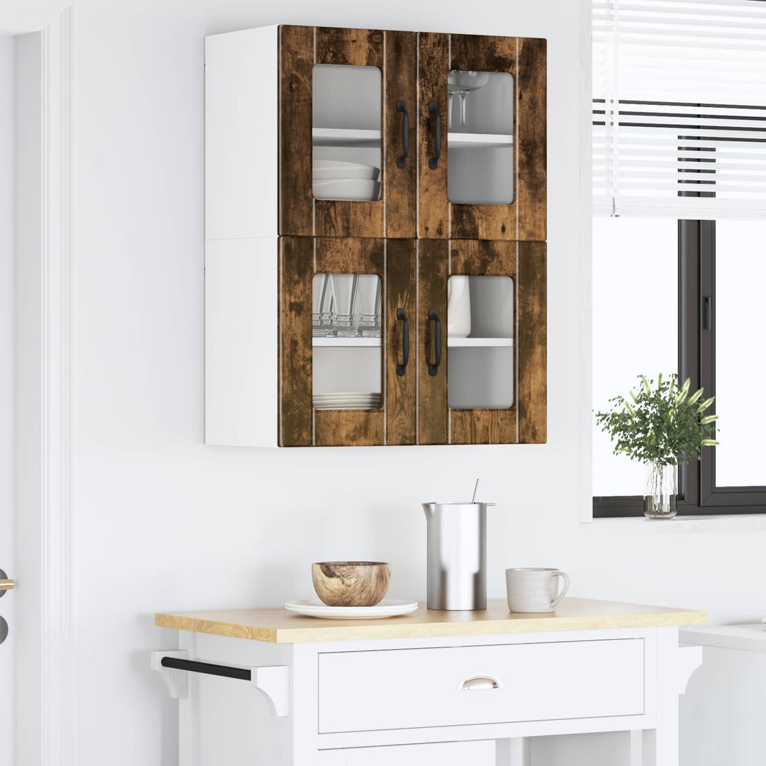 Væglågskab PORTO 2 pcs Røget eg 60 x 31 x 40 cm Konstrueret træ