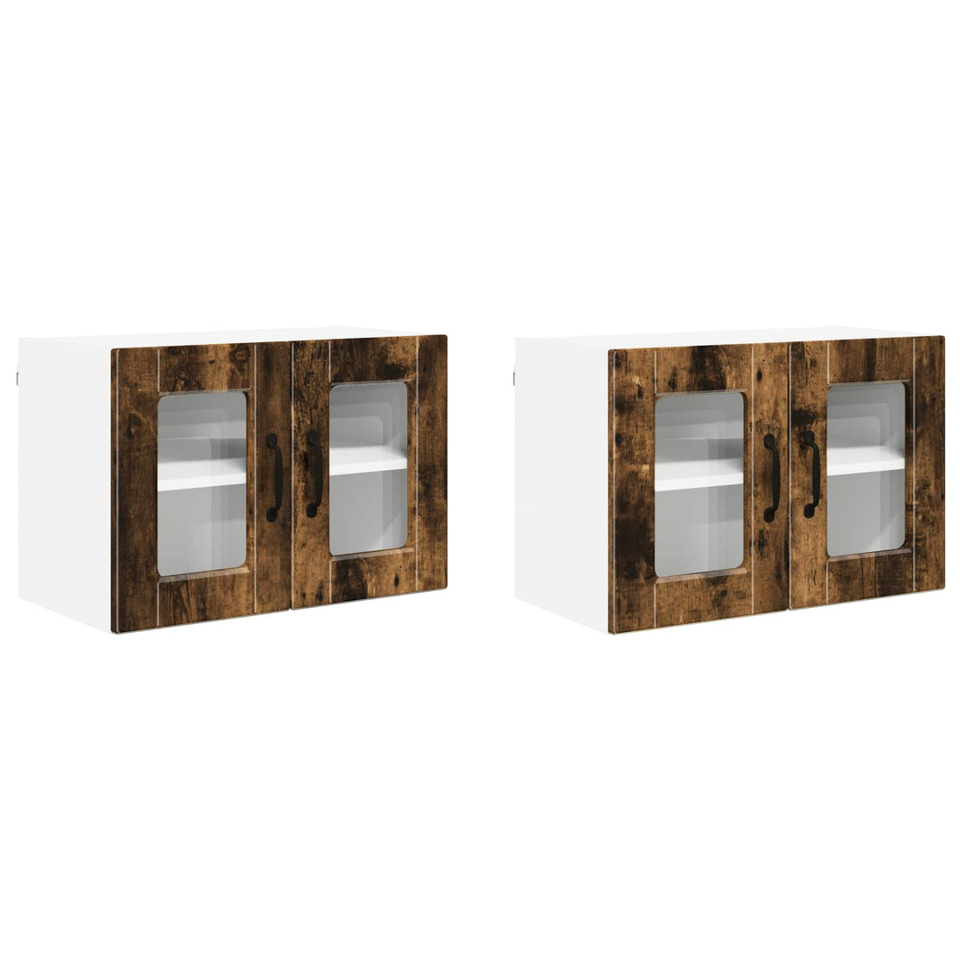 Væglågskab PORTO 2 pcs Røget eg 60 x 31 x 40 cm Konstrueret træ