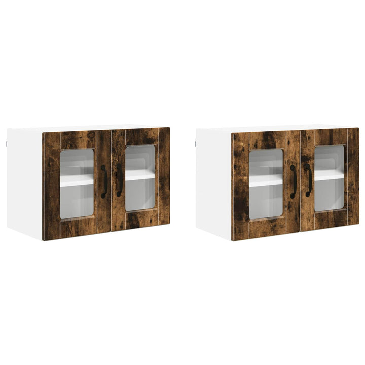 Væglågskab PORTO 2 pcs Røget eg 60 x 31 x 40 cm Konstrueret træ
