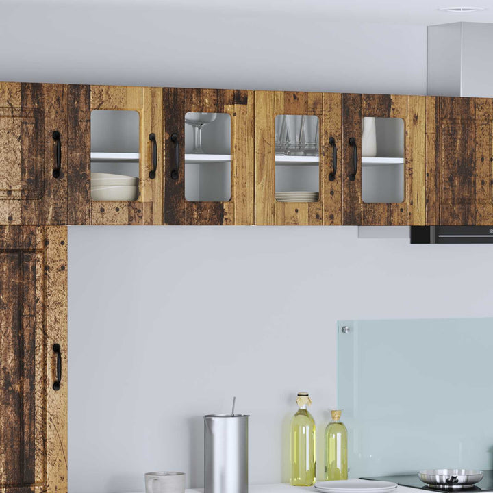 Væglågskab PORTO 2 pcs Gammelt træ 60 x 31 x 40 cm