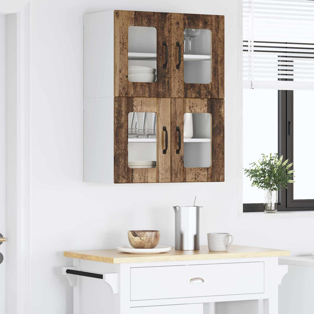 Væglågskab PORTO 2 pcs Gammelt træ 60 x 31 x 40 cm