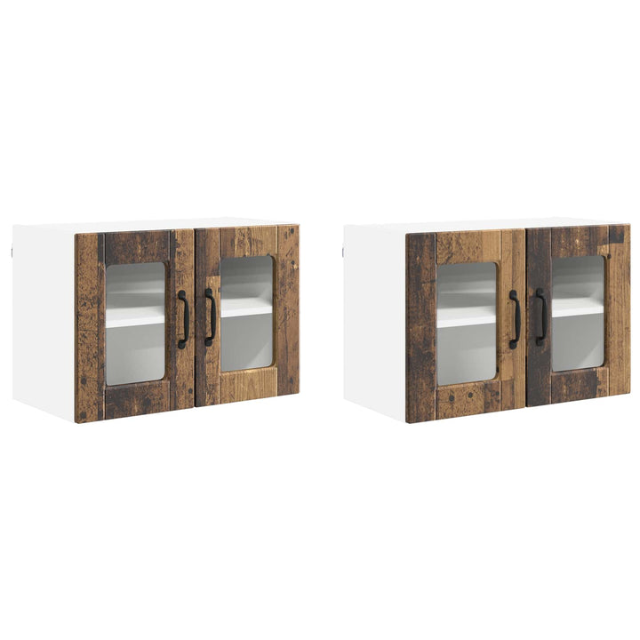 Væglågskab PORTO 2 pcs Gammelt træ 60 x 31 x 40 cm