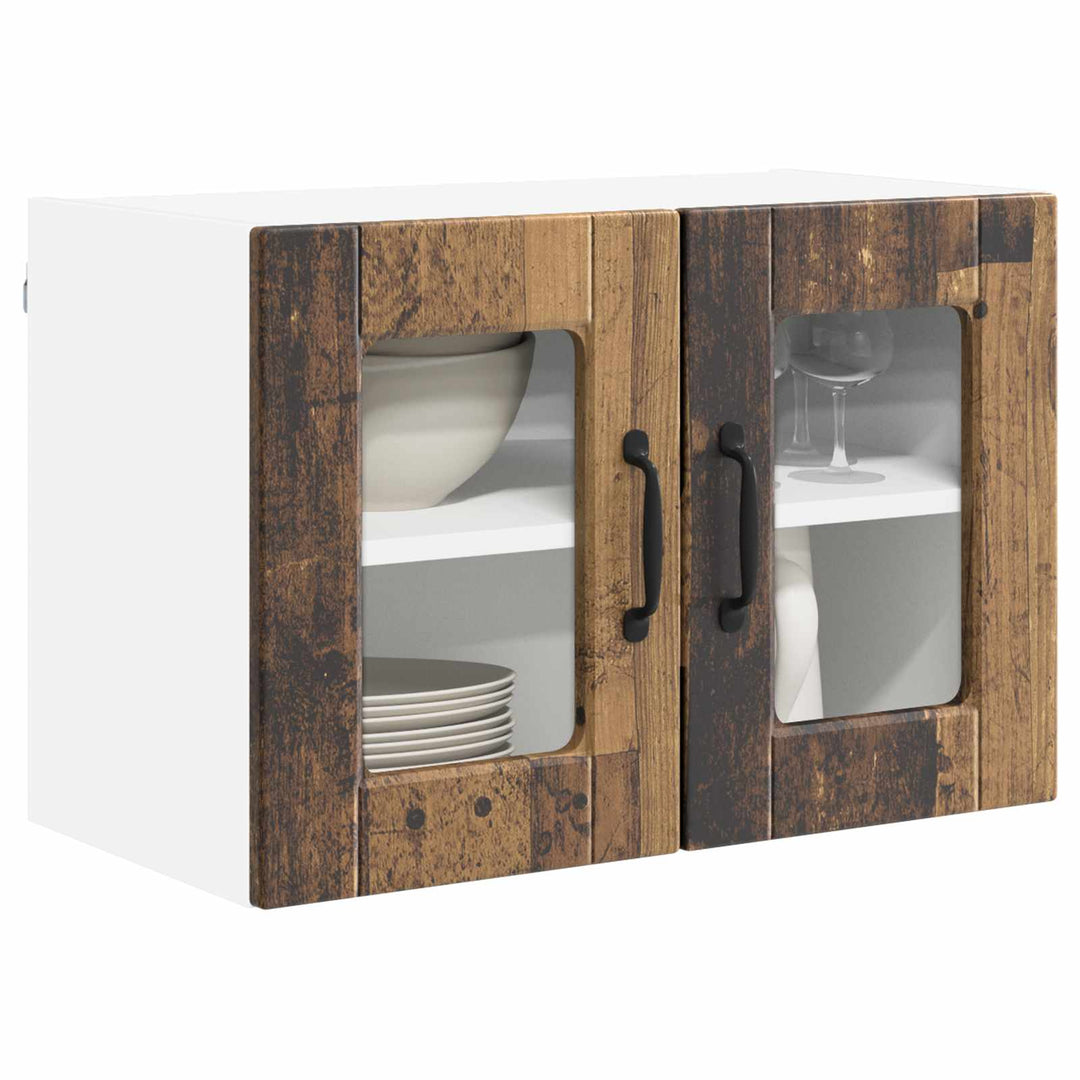 Væglågskab PORTO 2 pcs Gammelt træ 60 x 31 x 40 cm