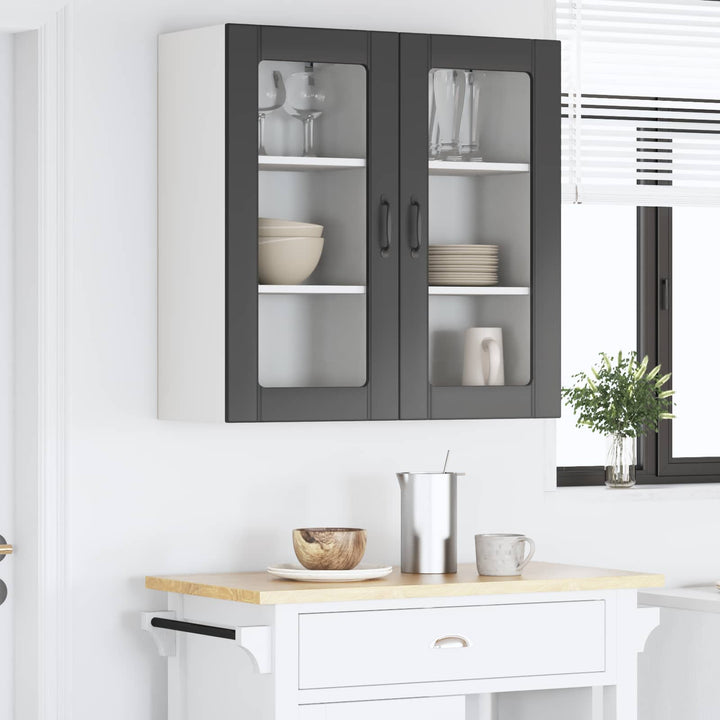 Væglampe Skab PORTO 2 pcs Sort 40 x 31 x 80 cm Konstrueret træ