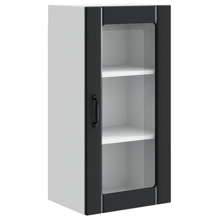 Væglampe Skab PORTO 2 pcs Sort 40 x 31 x 80 cm Konstrueret træ