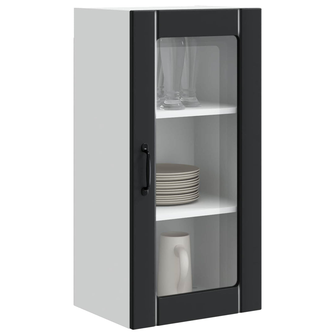 Væglampe Skab PORTO 2 pcs Sort 40 x 31 x 80 cm Konstrueret træ