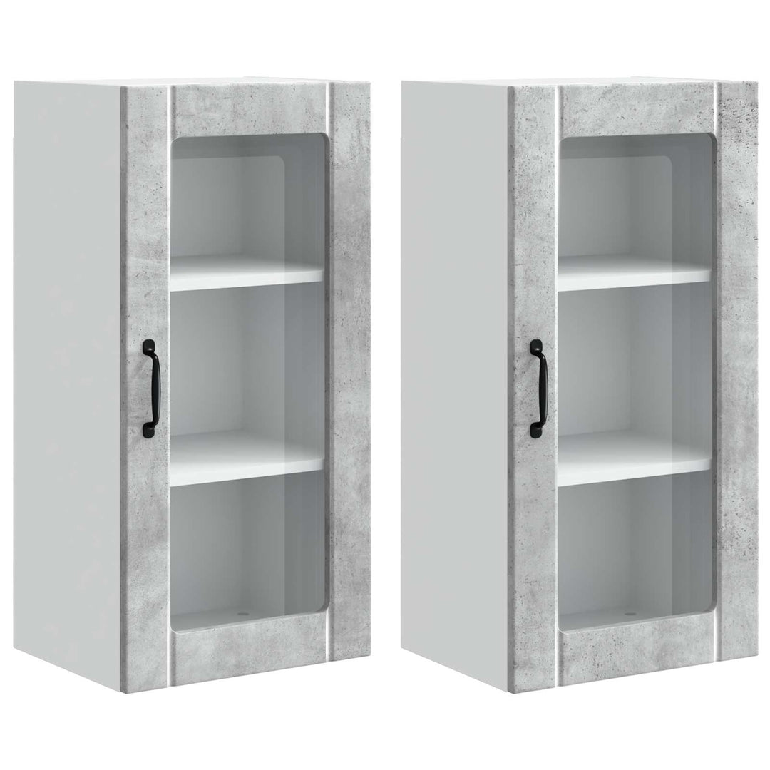 Væglågskab PORTO 2 pcs Beton Grå 40 x 31 x 80 cm