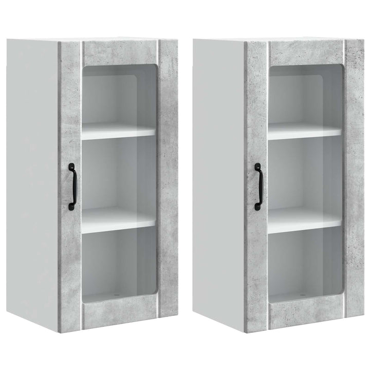 Væglågskab PORTO 2 pcs Beton Grå 40 x 31 x 80 cm