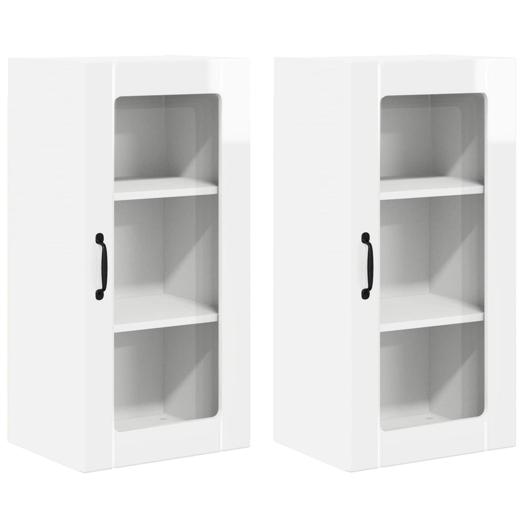 Væglågskab PORTO 2 pcs Høj gloss hvid 40 x 31 x 80 cm