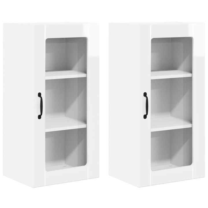 Væglågskab PORTO 2 pcs Høj gloss hvid 40 x 31 x 80 cm