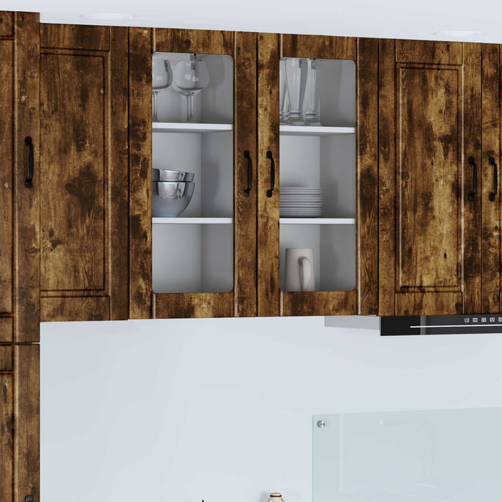 Væglågskab PORTO 2 pcs Røget eg 40 x 31 x 80 cm Konstrueret træ