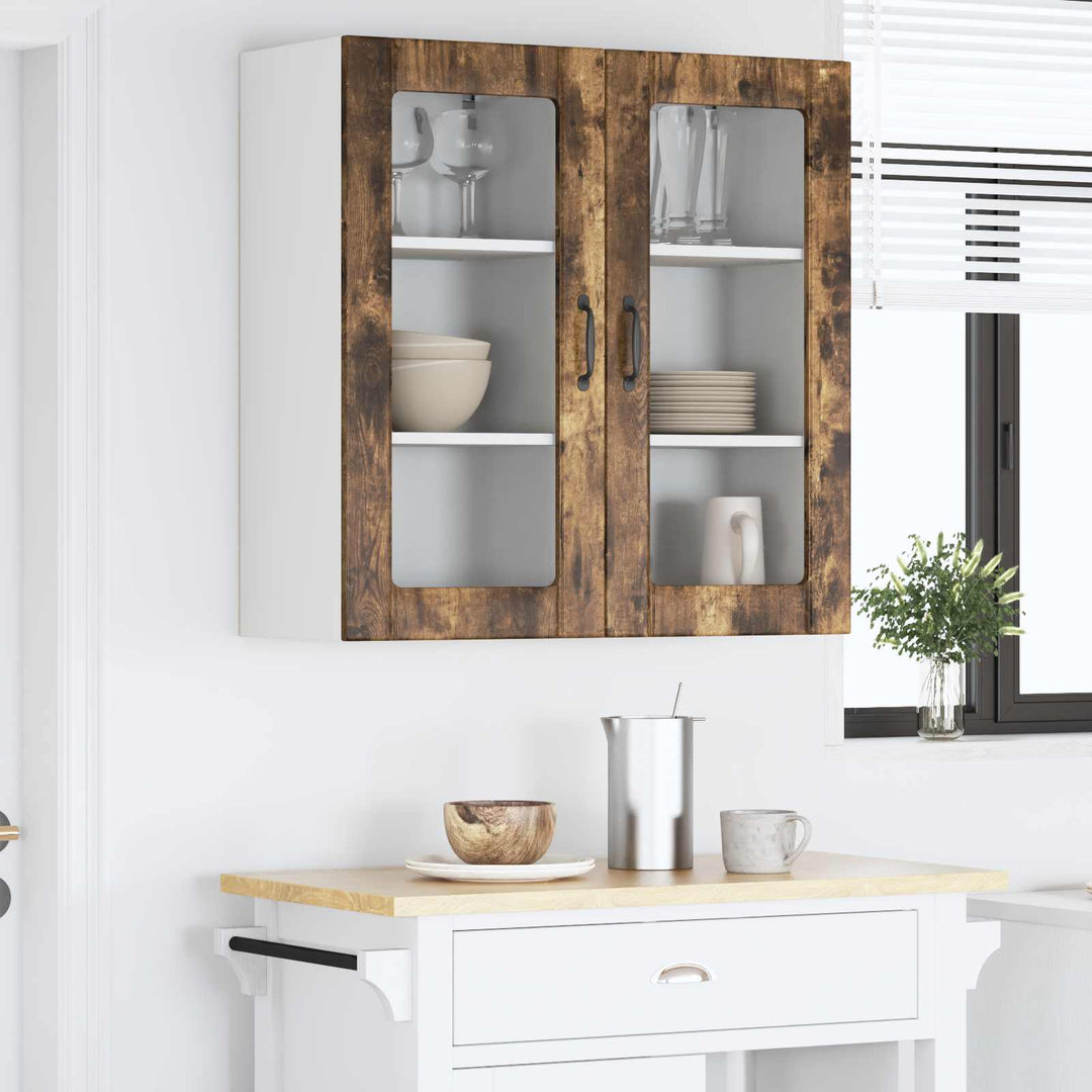 Væglågskab PORTO 2 pcs Røget eg 40 x 31 x 80 cm Konstrueret træ