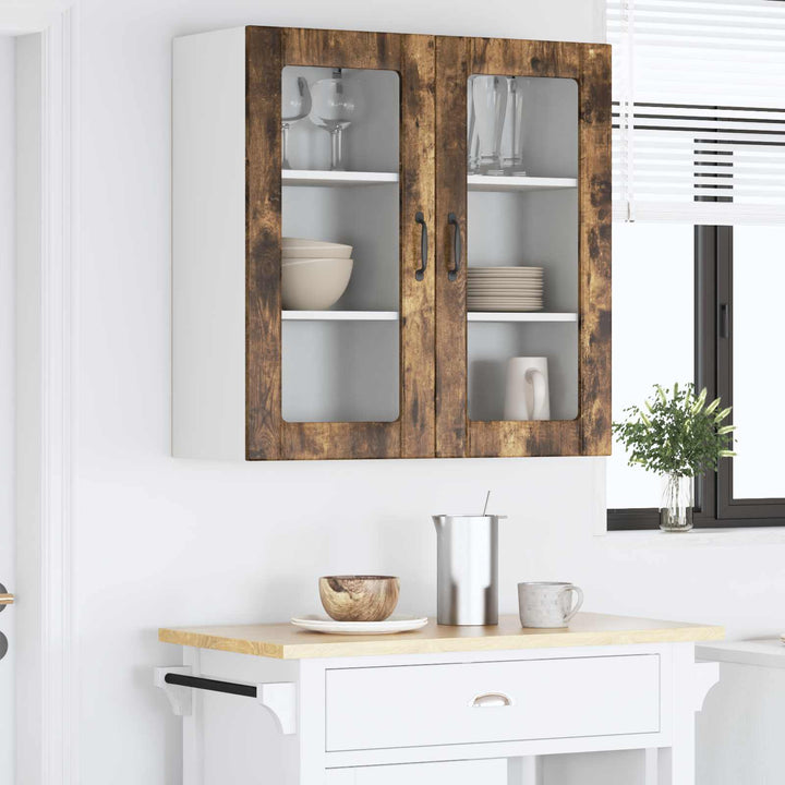 Væglågskab PORTO 2 pcs Røget eg 40 x 31 x 80 cm Konstrueret træ