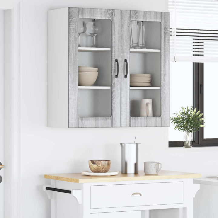 Væglågskab PORTO 2 pcs Grå Sonoma 40 x 31 x 80 cm